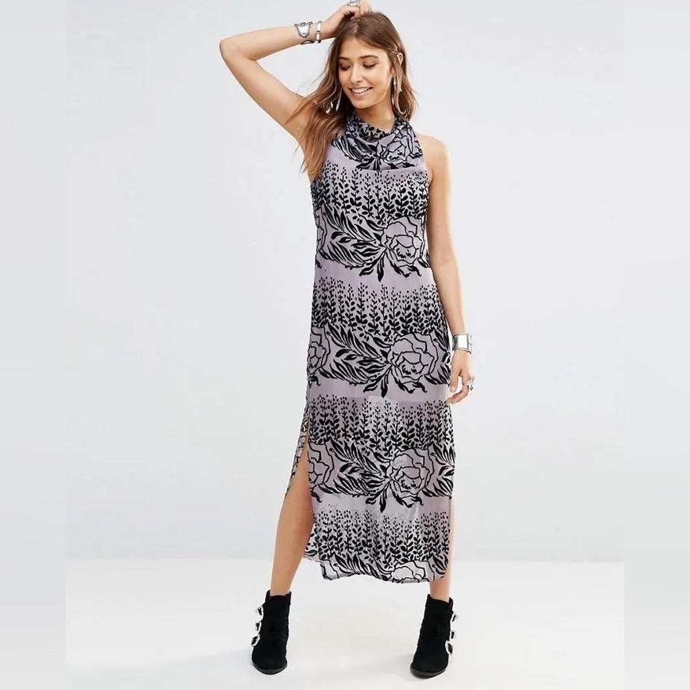 Nwt Free People Sound Of Madness Silk Maxi Dress